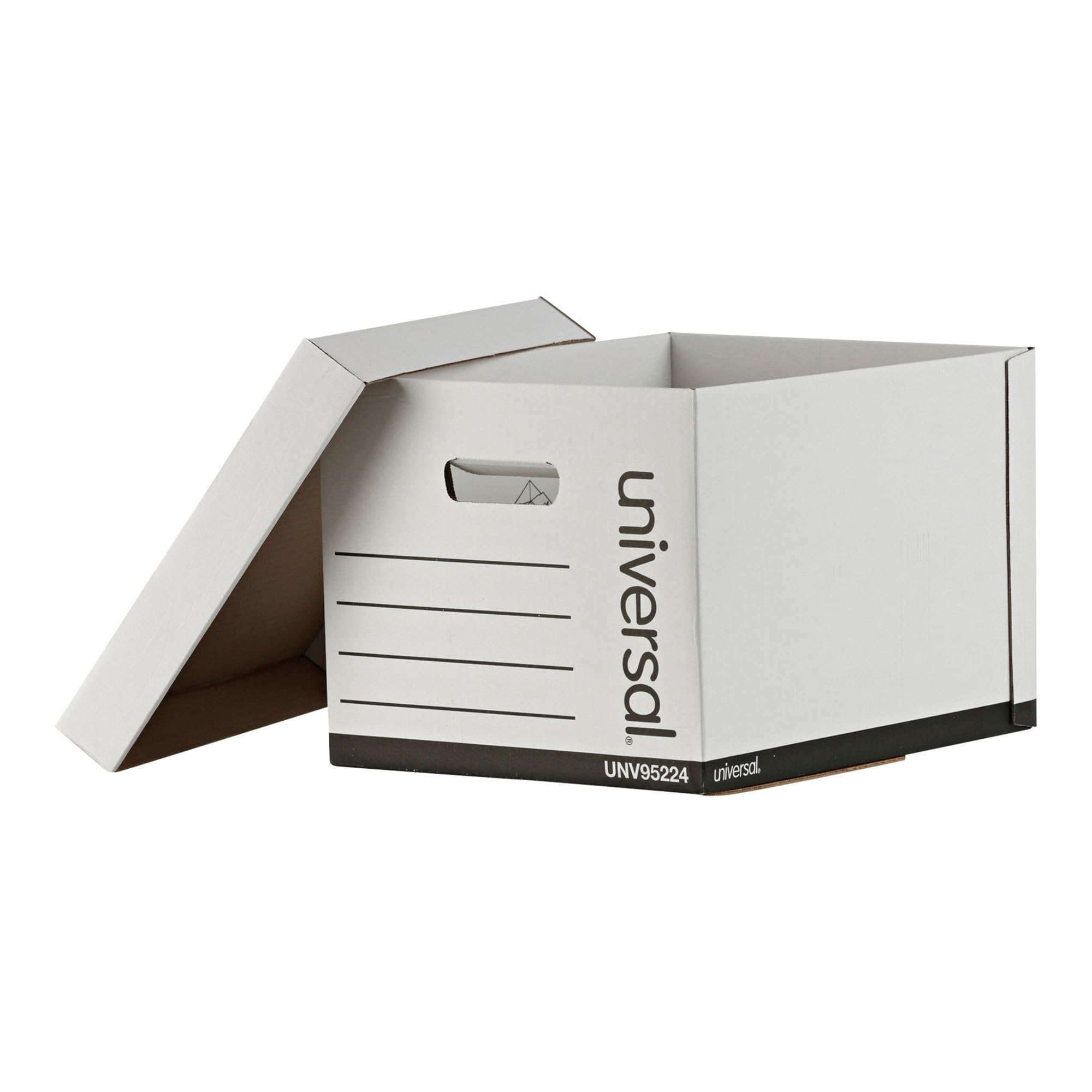 Universal 95224 Heavy-Duty Fast Assembly Lift-Off Lid Storage Box Letter Legal White Case of 12 — view 7