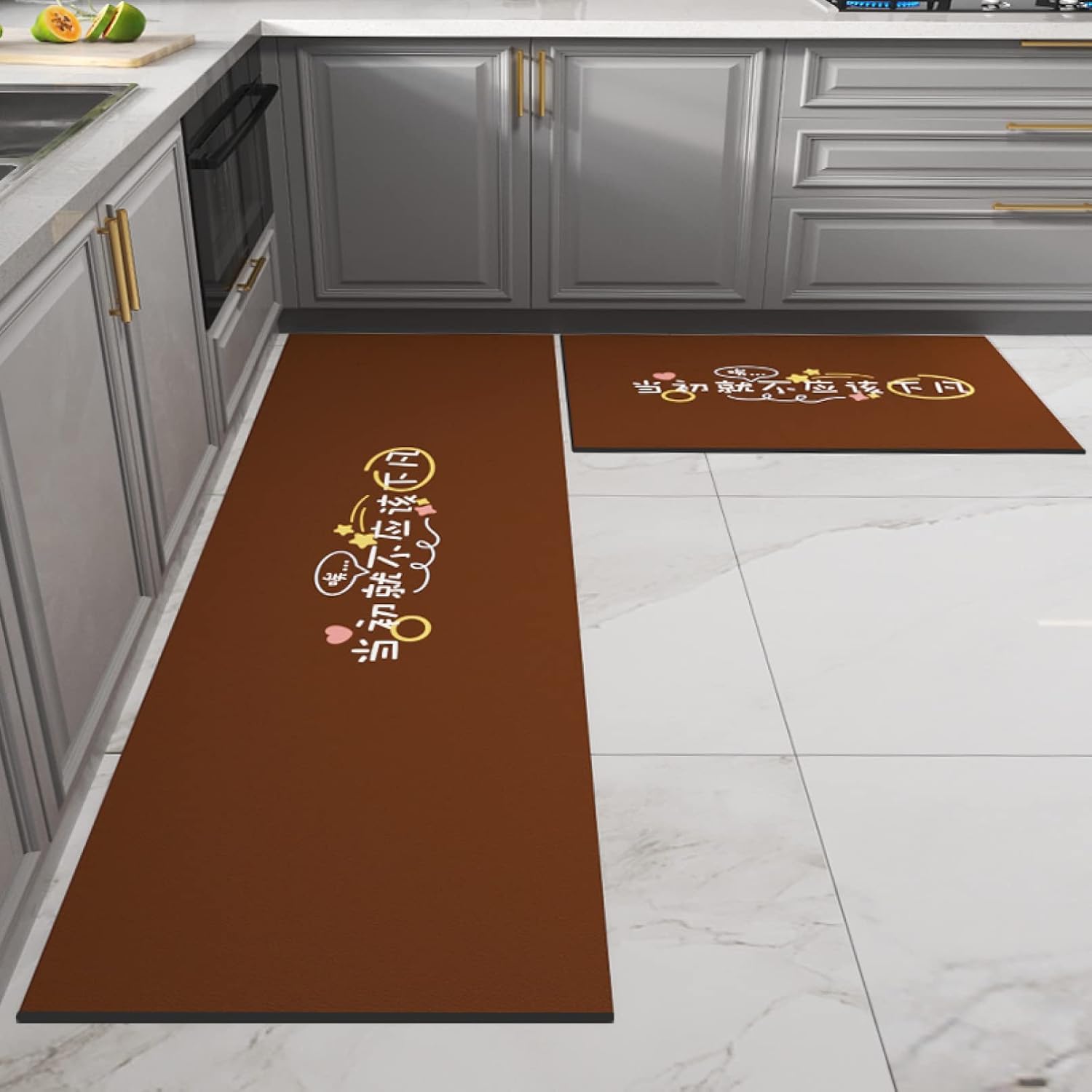 ロング カラー 拭ける キッチンマット 滑り止め 台所マット 長方形 キッチンラグ 玄関マット 50*90CM キッチン雑貨 防音