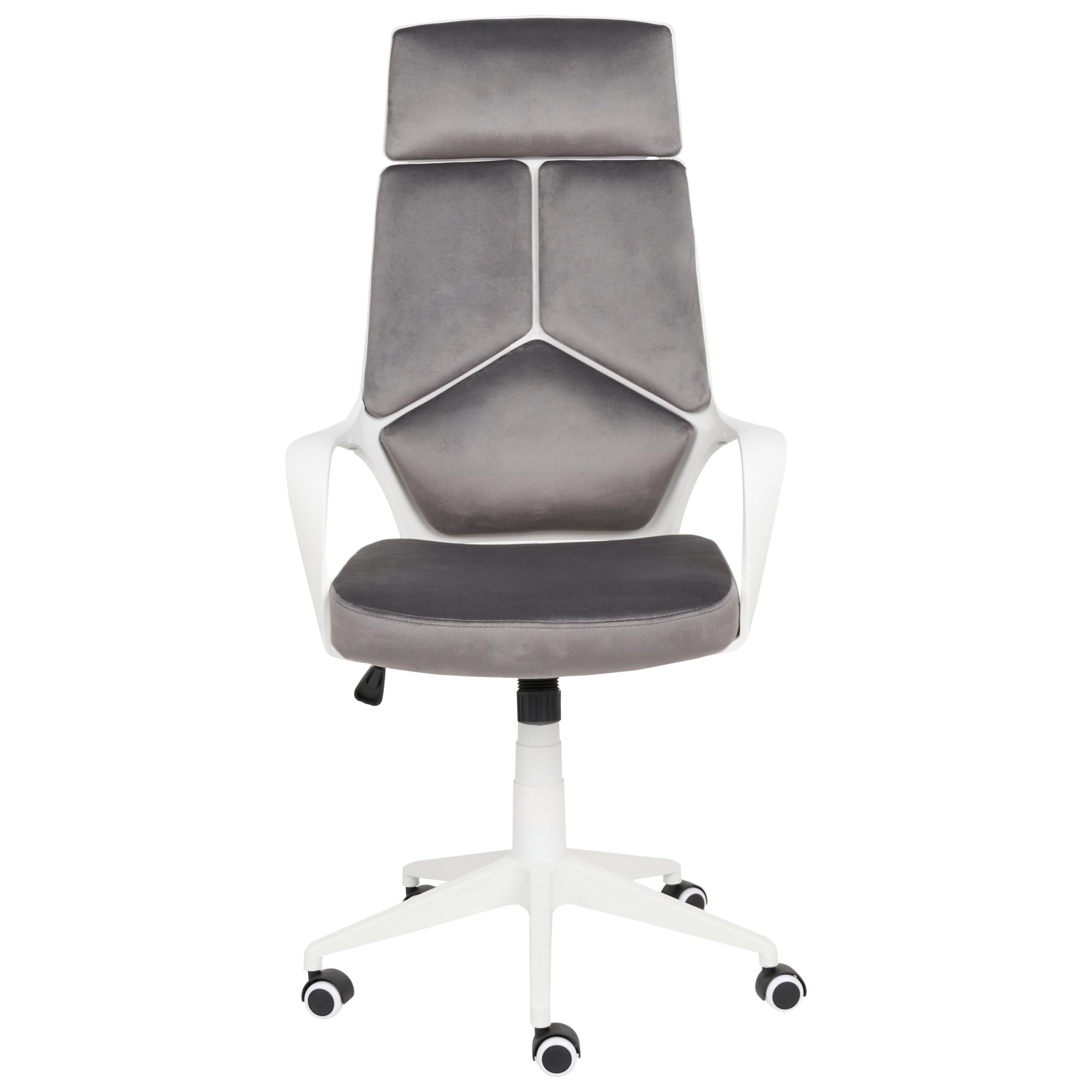 Krzesło biurowe welurowe regulacja wysokości obrotowe ergonomiczne szare Delight