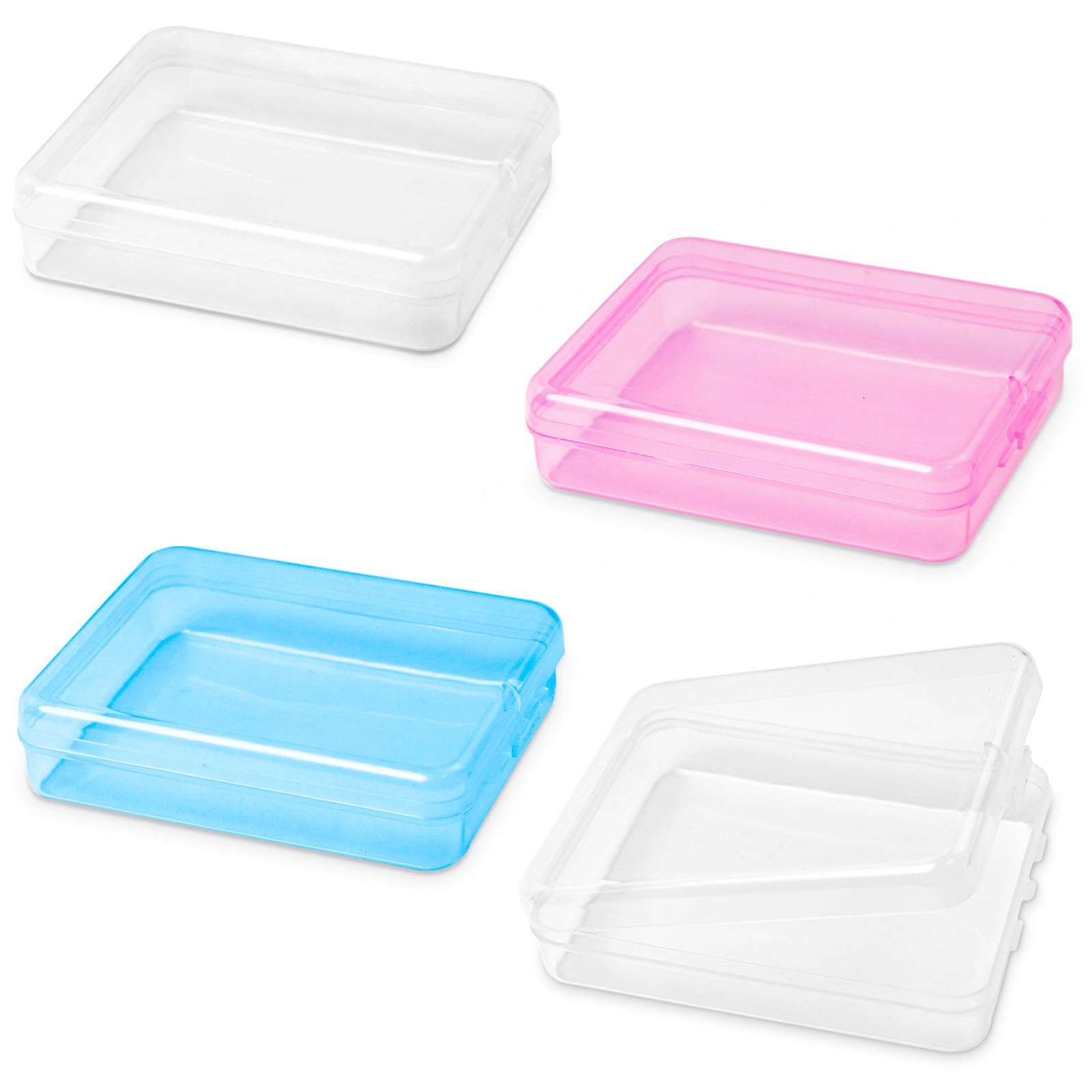 Ycgyycj Colorful 4 Pack Travel Cotton Bud Holder, Portable Hair Tie Organizer With Lid, Plastic Swab Holder And Containers For Cotton Balls And Toothpicks
