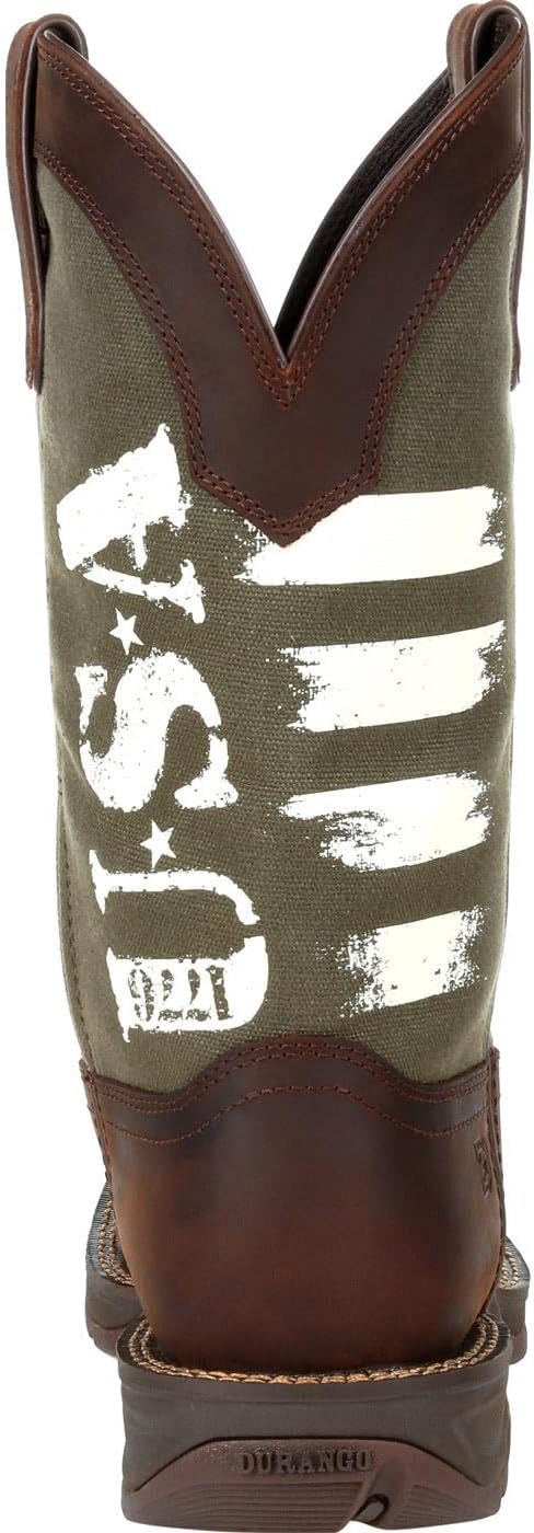 Durango Army Green USA Print Western Boot - Image 2