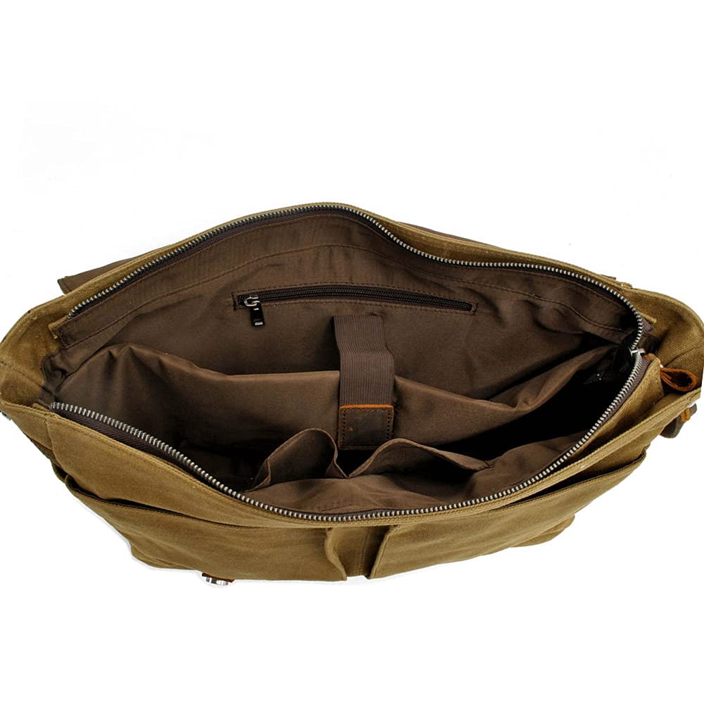 Neuleben Wasserdicht Kameratasche für DSLR Umhängetasche Vintage Groß Fototasche Canvas Leder Camera Bag Aktentasche