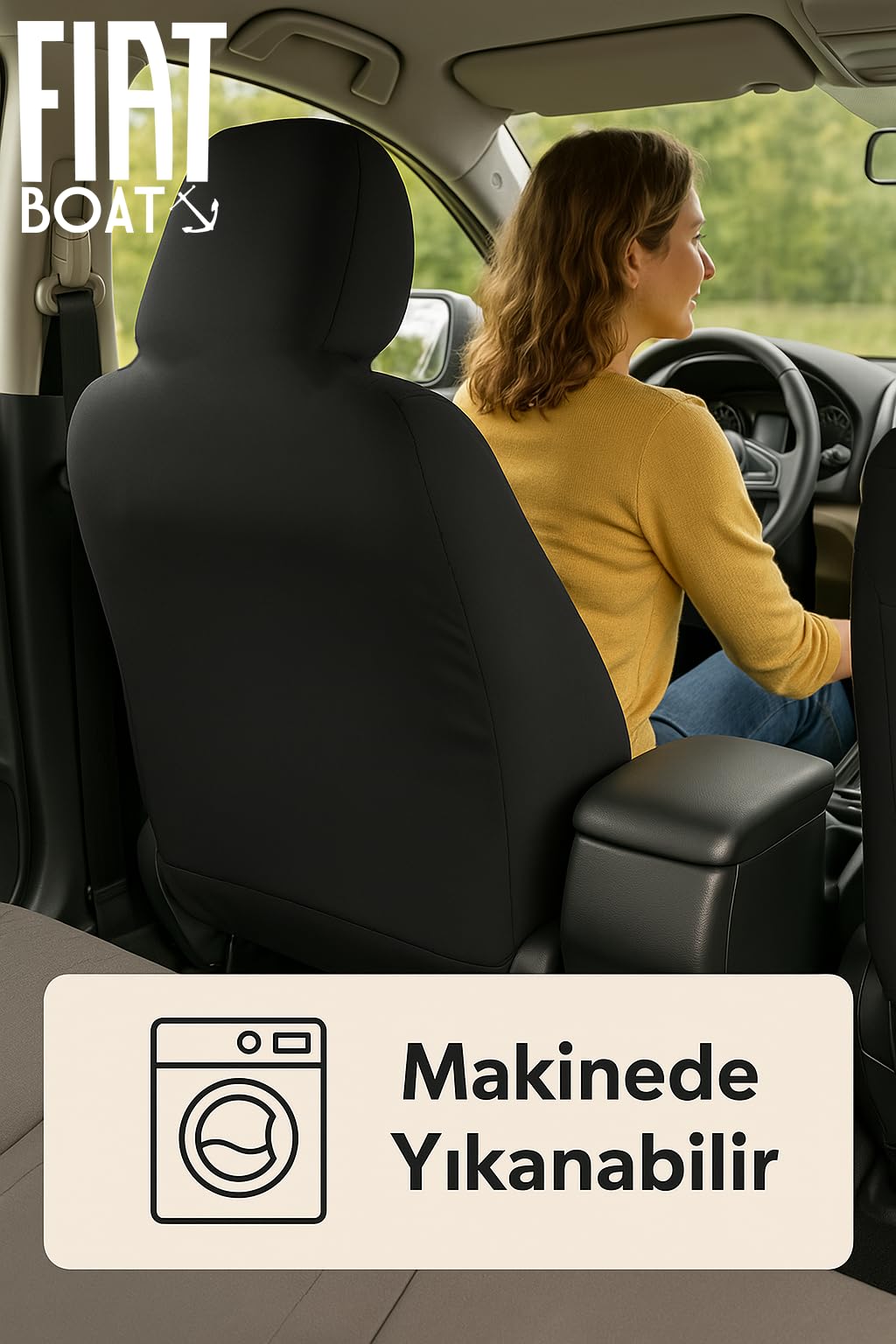 Kusursuz oturan Fiat Albea ile uyumlu oto koltuk kilifi ile konforu dorukta yasayin Siyah