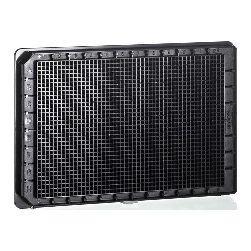 782900 Black Polystyrene HiBase Non-Binding Microplate, Flat Bottom, 1536 Well (Pack of 60)