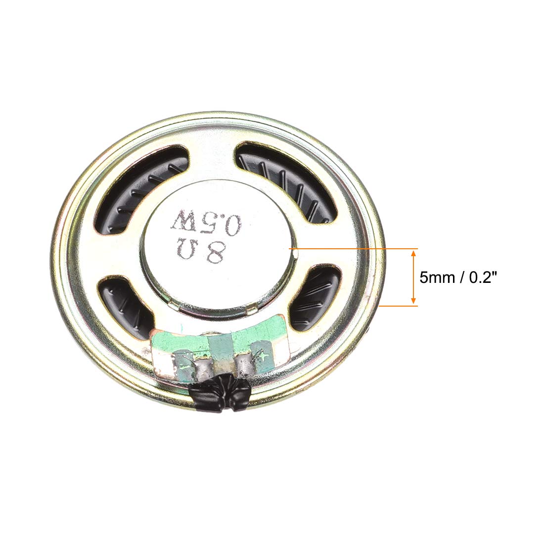 sourcing map 0.5 W 8 Ohm Altoparlante Magnetico DIY 36mm Forma Rotonda Sostituzione Altoparlante 4pcs