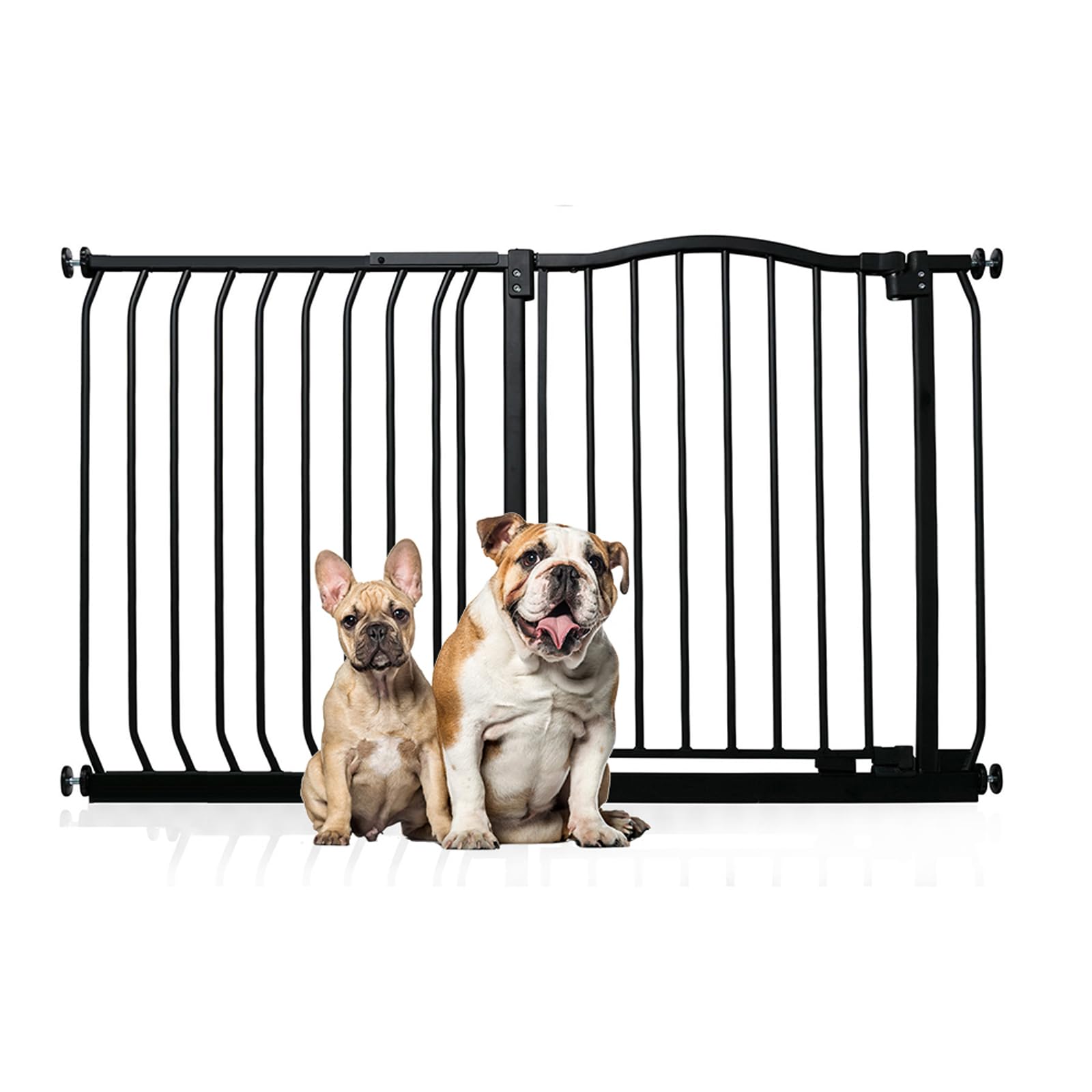 Bettacare Black Curved Top Pet Gate, 125Cm - 134Cm, Matt Pressure Fit For Dogs And Puppies, Easy Installation Barrier