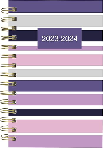 Miniatura 2 de Blueline Planificador académico diariomensual, agosto de 2023 a julio de 2024, encuadernación dorada de doble alambre, cubierta de polietileno, 8 x