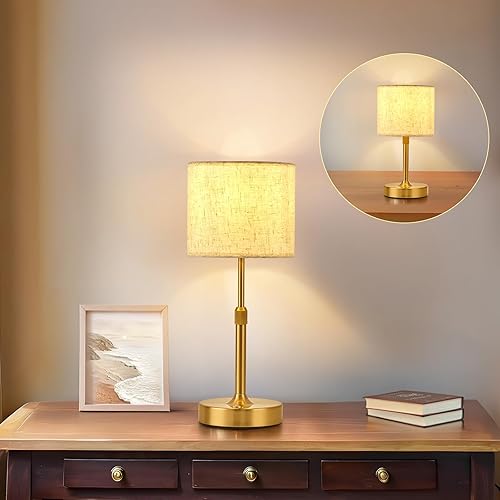 Lámpara de mesa inalámbrica recargable portátil, lámpara táctil regulable con pilas, lámpara de noche ajustable en altura, luz ambiental para