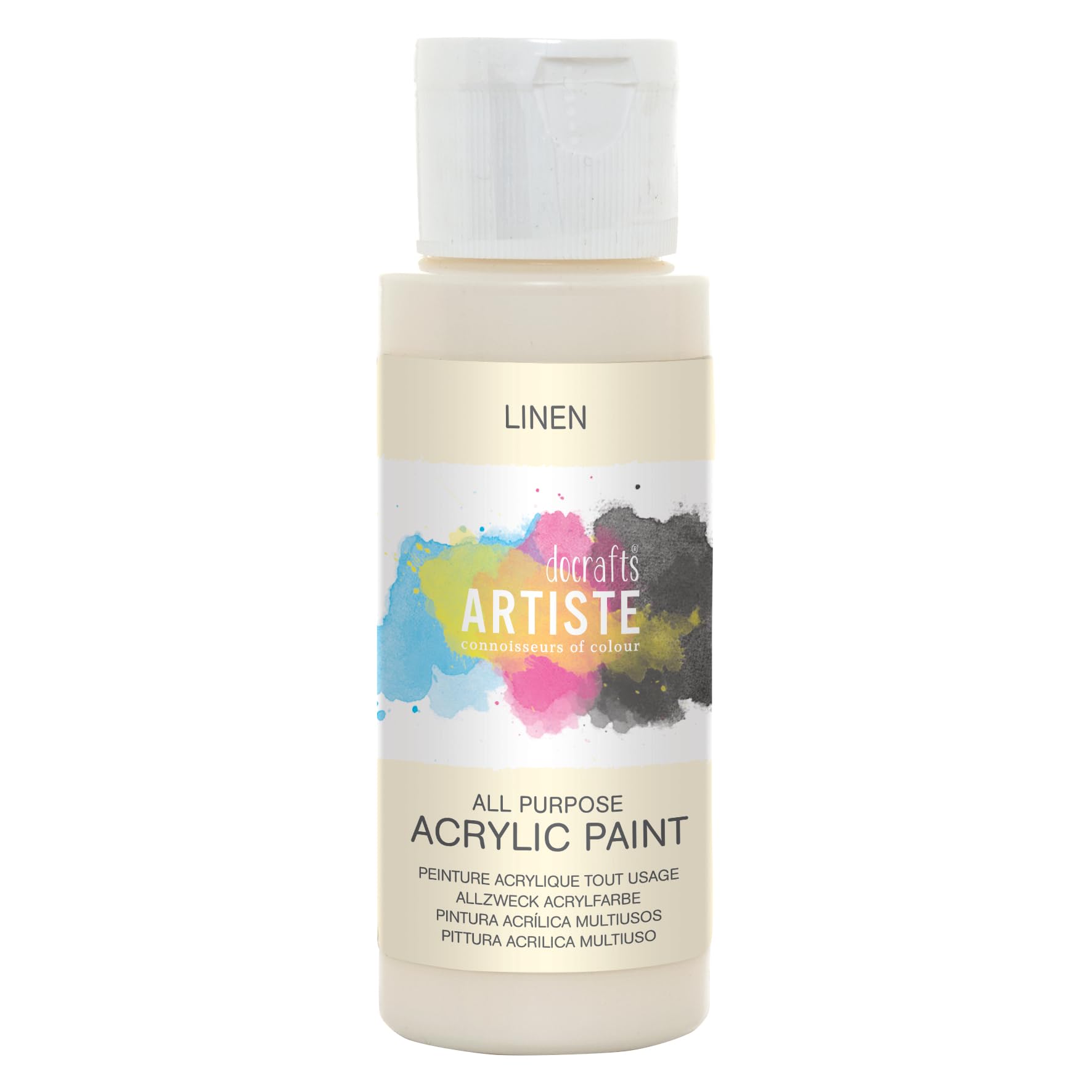 Artiste Acrylic Paint 59ml 2Oz Linen, Quick-Drying Professional Art, Craft and Hobby Artists Paint, Vibrant Colour, Water-Based Paints Cover All Surfaces with Ease, Ideal for Travel Artists