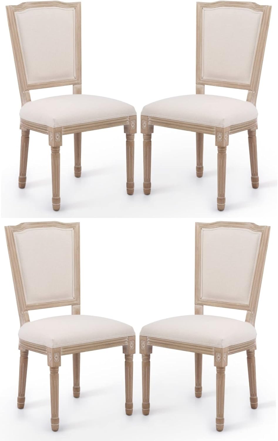 VONLUCE Vintage Farmhouse Dining Chairs Set of 4 French Country