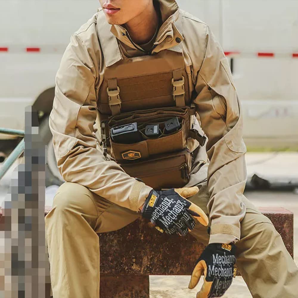 TWINFALCONS Taktische Plattenträger mit Bauchtasche, Leichter Taktische Plate Carrier Molle Schutzweste mit Magazintaschen Plattenträger Bauchtasche aus 500D Nylon für Softair Jagen Klettern