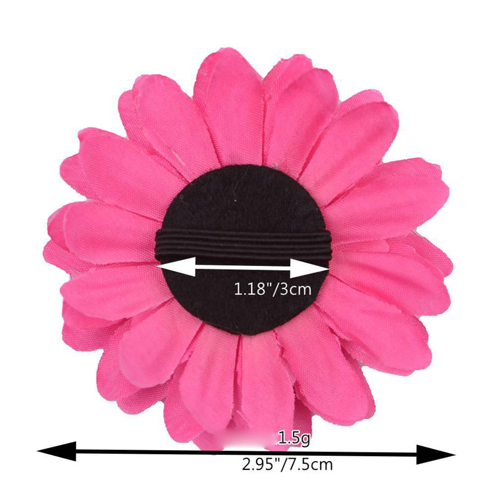 JIHUOO 8cm Daisy Dog Collar Flowers - 15 Pcs Pet Collar Accessories Bow Ties for Large Dogs - Cute Pet Grooming - Image 3