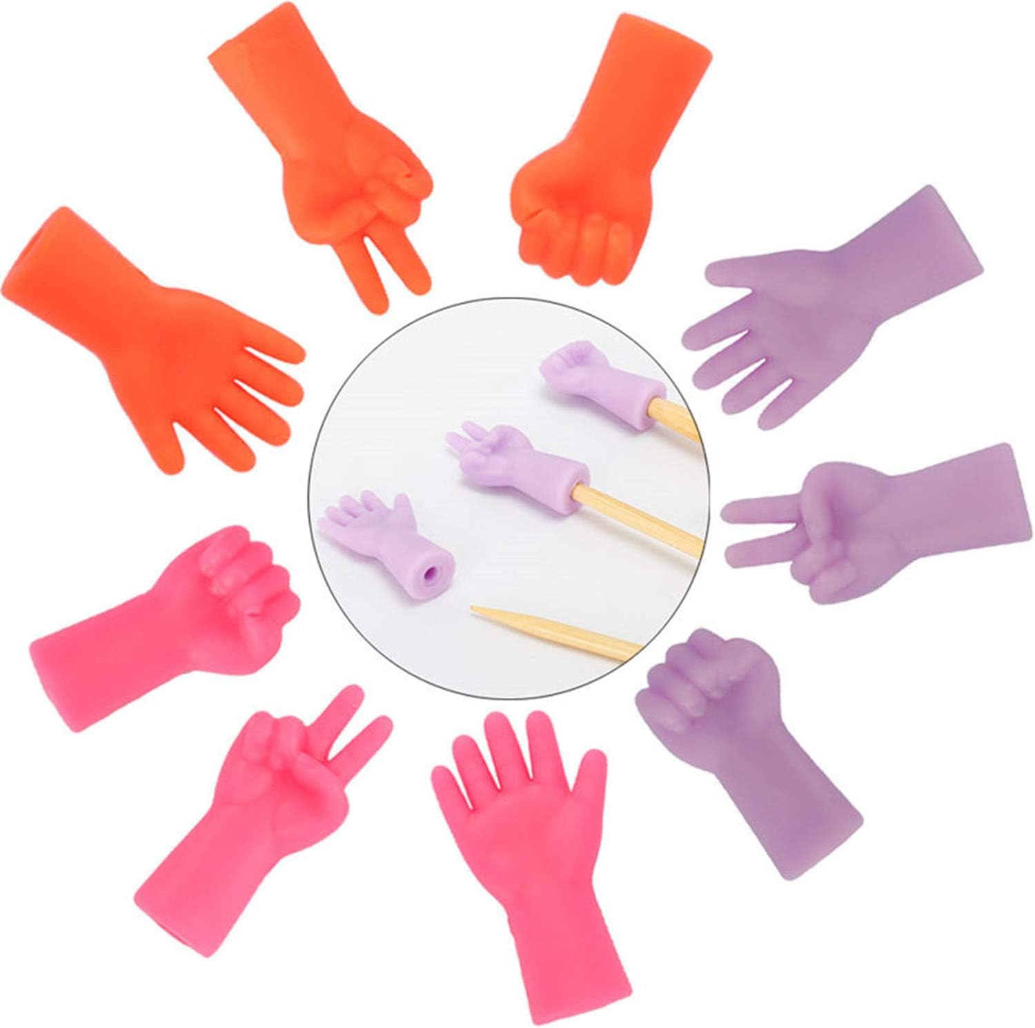 18 Pcs Knitting Needles Point Protectors, Rubber Knit Needle Tip Cover Caps Rock Paper Scissors Needles Point Stoppers for Knitting Crochet