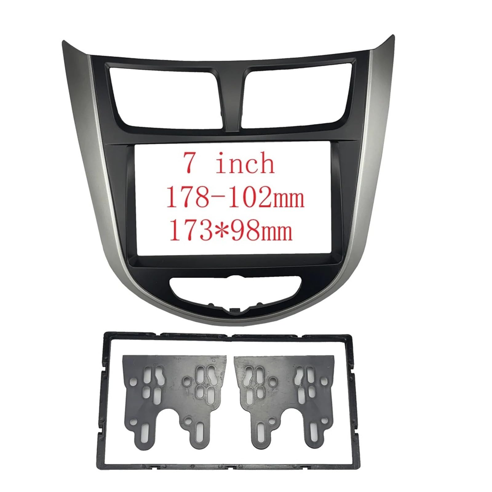 Mascherina Autoradio Cornice Stereo 7 Pollici 2Din per Hyundai I-25 per Accent per Solaris per Verna 2010 + Auto Cruscotto Cornice Radio Fascia MP5 Pannello Adattatore