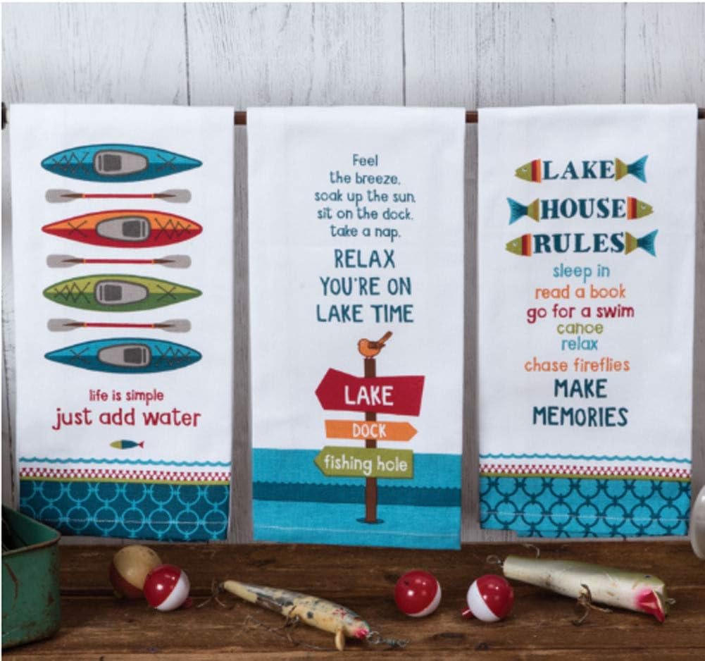 kunlisa Lake Decor Kitchen Towels,Lake House Decor for The