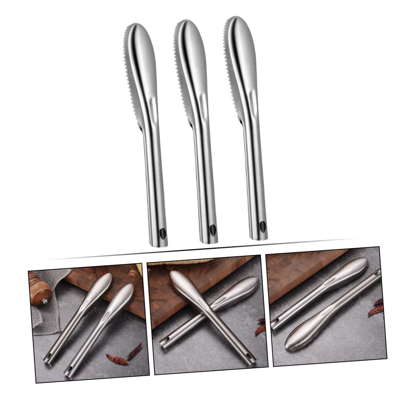 BESPORTBLE 10pezzi Rimuovi Squame Pesce Acciaio Inossidabile Strumento di Pulizia Pesce per Cucina Facile da Usare e Leggero Accessorio Essenziale per Amanti del Mare