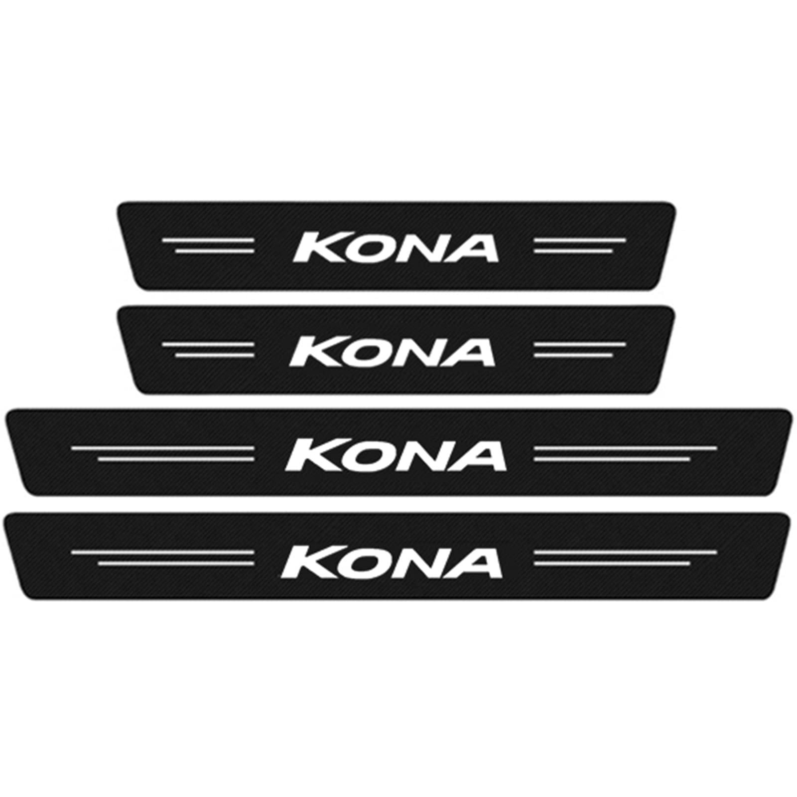 KLHYWEN Car Door Sill Protector for Hyun-dai KONA, 4Pcs Anti Scratch Carbon Fiber Threshold Edge Entry Guard Stickers Kick Plates Styling Accessories,White