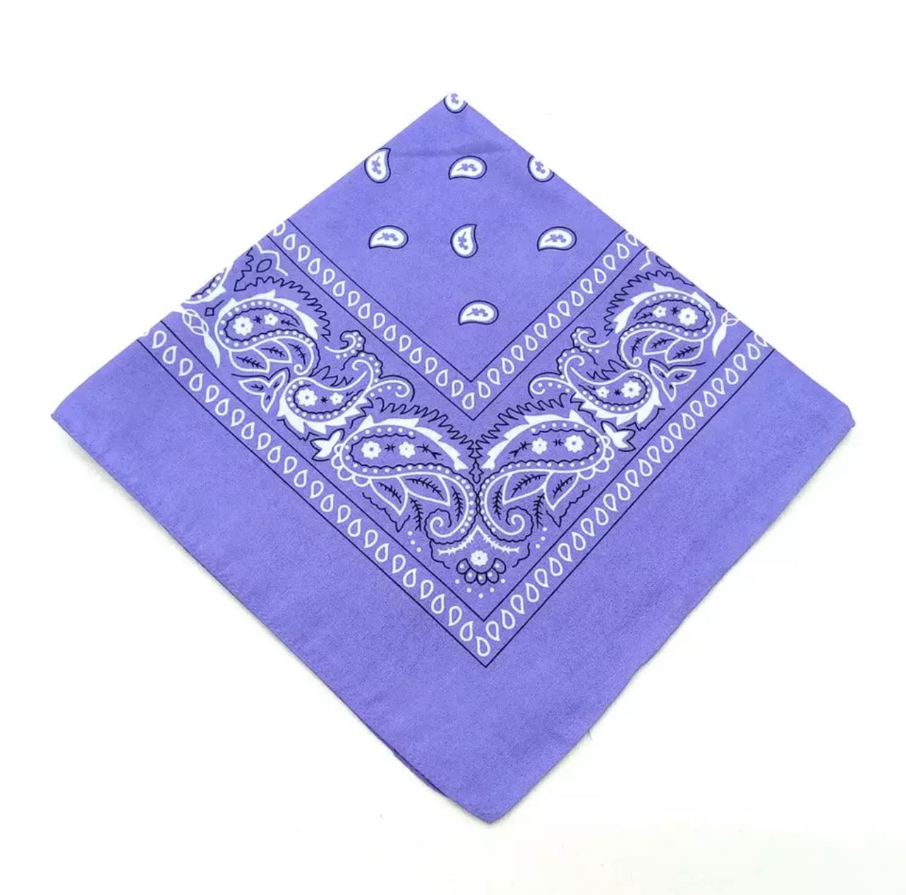 Shoes Lane® Cotton Bandana Paisley Mouth Protection Neckwear Head Scarf Wrap Band (Lilac)