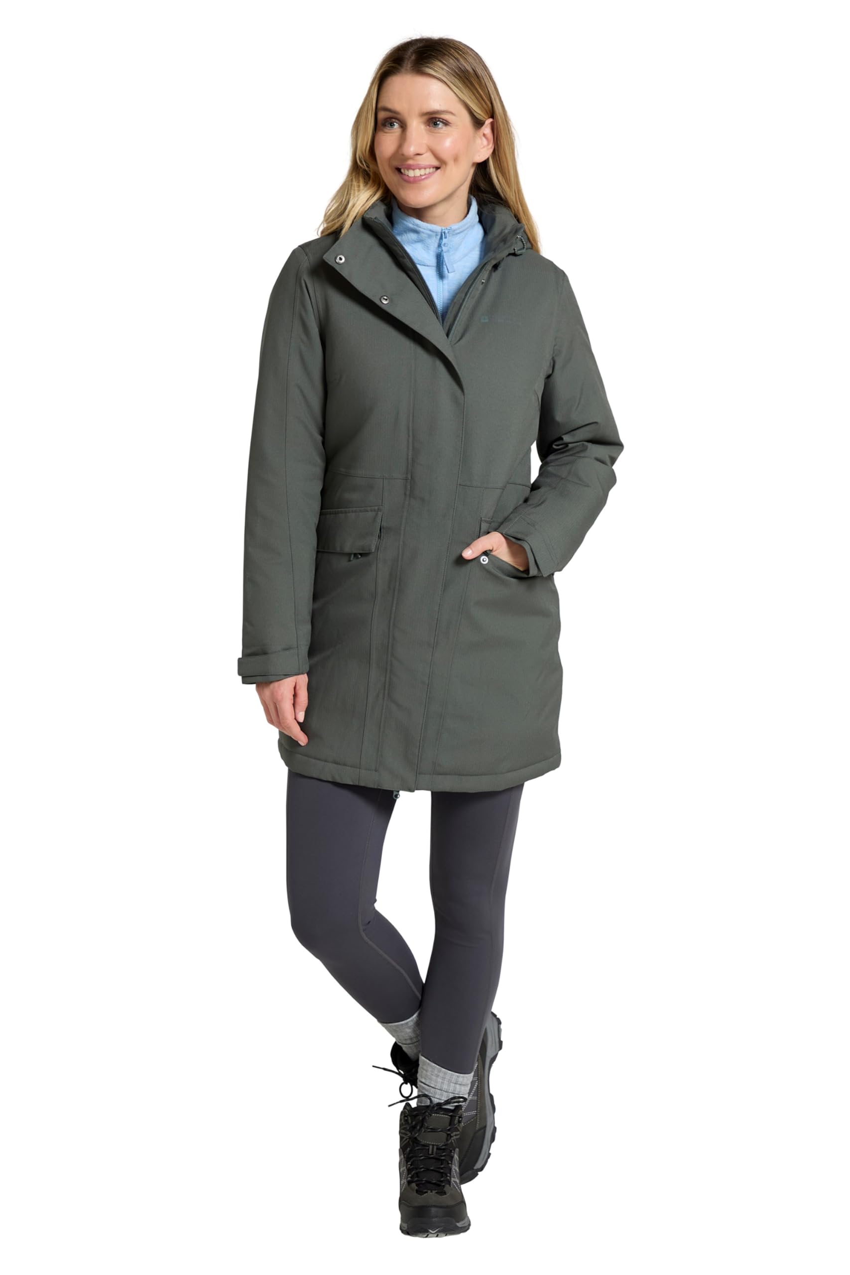Mountain Warehouse Rain On Womens Waterproof Padded Jacket - Breathable Coat with Padded Insulation & Front Pockets - Spring Summer, Outdoors, Travelling & Hiking Khaki Women's Size 18