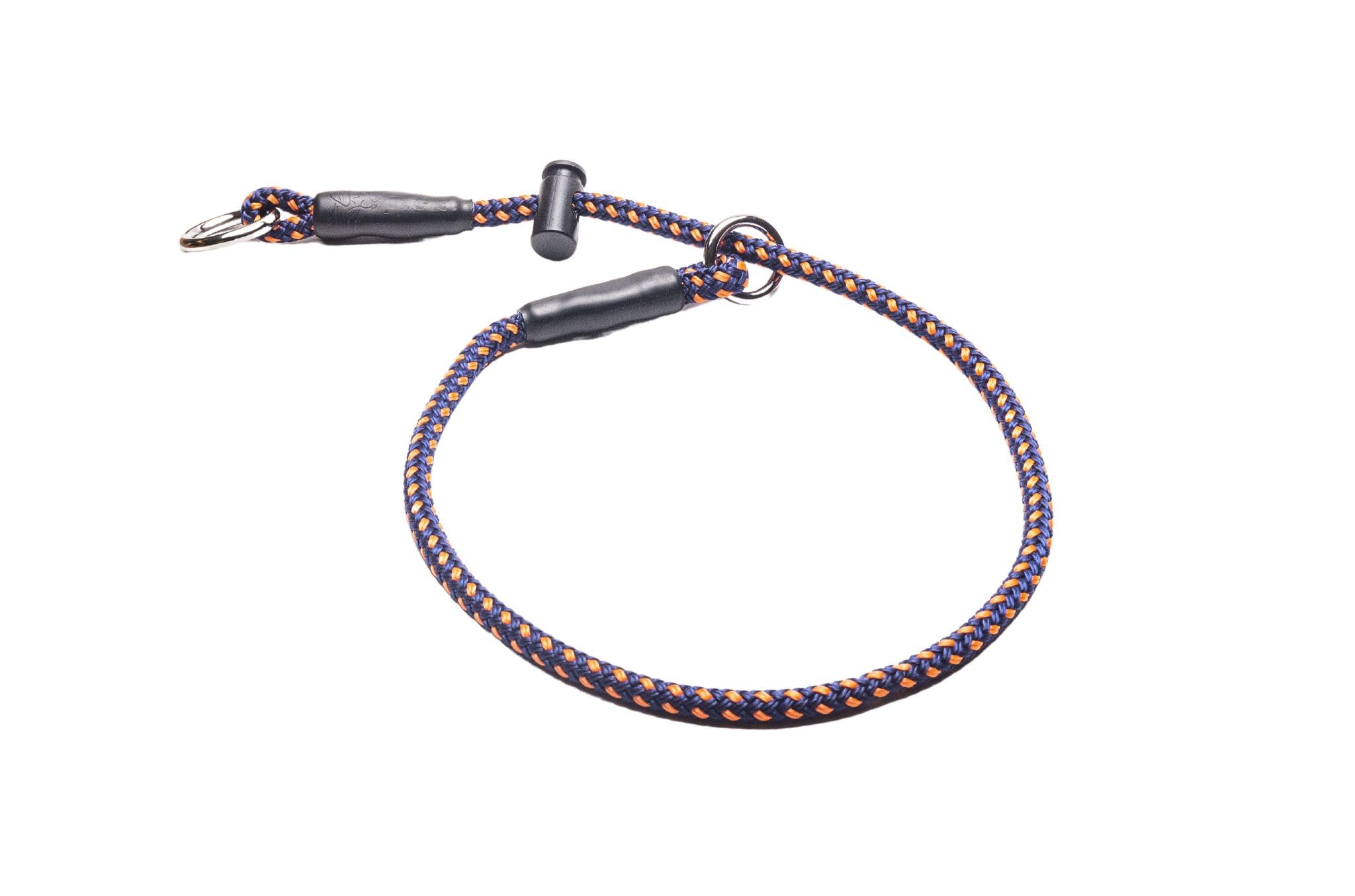 p.e.s.Slip dog collar/PRO Training collar/Choke collar/Dominant dog collar/6mm PPM DB Soft&Strong rope with a snug adjustable stopper/limiter (Blue/Orange, M) โ image 1