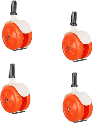 BAYWYI Baby Walker - Juego de 4 ruedas de repuesto, accesorios para andadores de bebé, ruedas de plástico, ruedas universales (naranja), 0.394 in