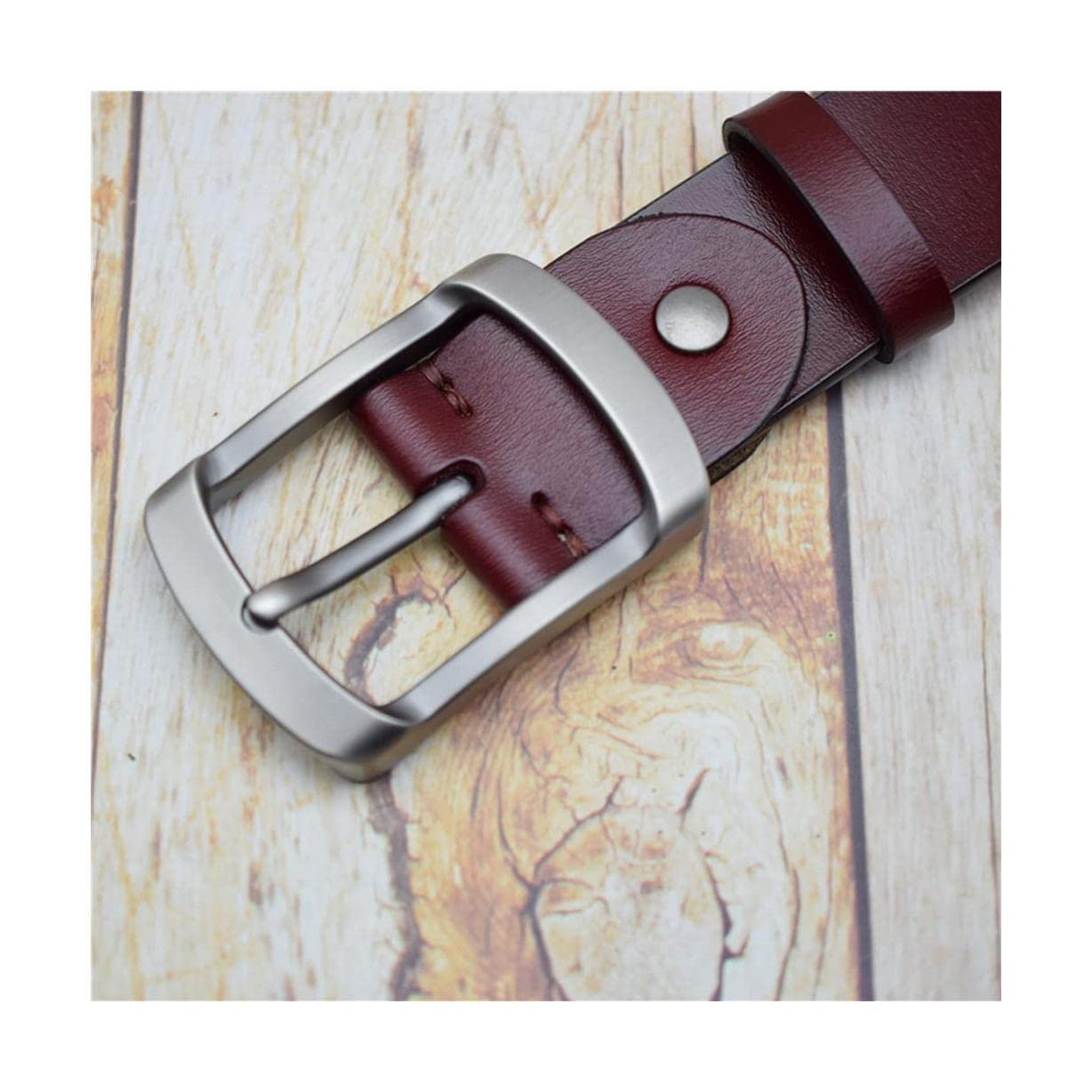 Ceinture 100% Cuir de Vache pour Homme Boucle ardillon Ceinture de Pantalon élargie réversible pour Le Travail et Les Affaires 3.8cm Largeur Ceinture 100% Cuir