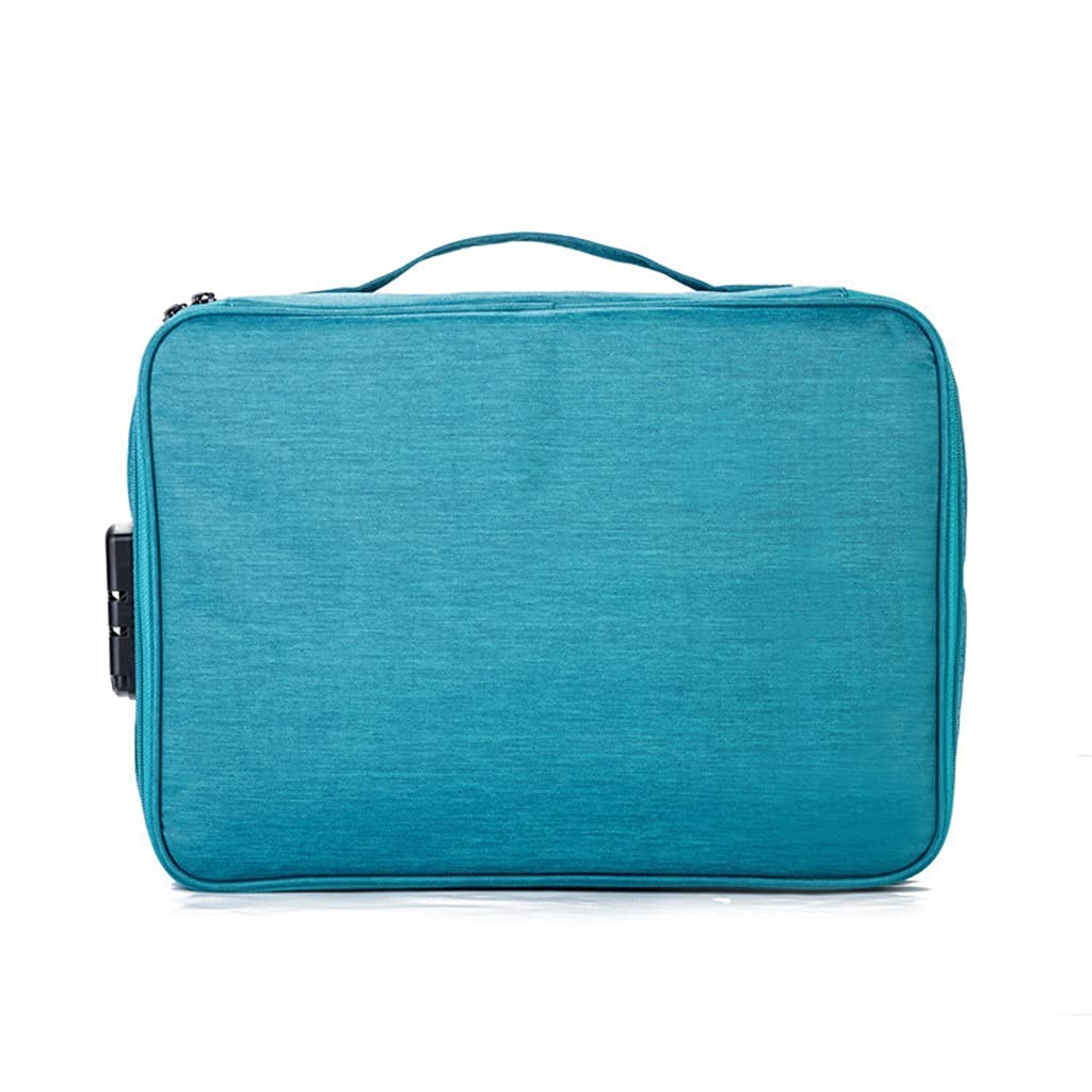 JFGCTYHXY Document organiser, Document Holder with Zipper, Bag Large, Organizer, Archive Boxes(Lake Green)