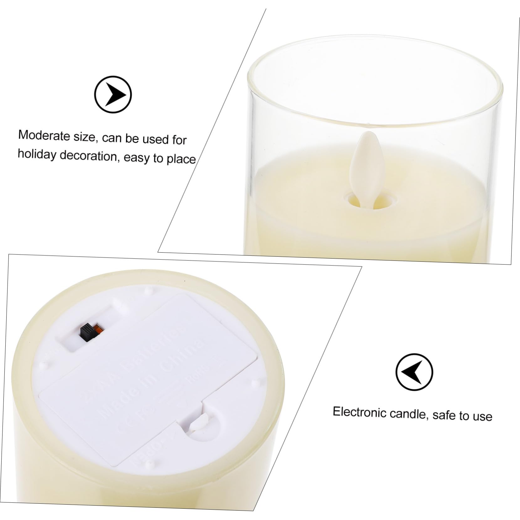 Lampade a LED a Candela Tremolante senza Fiamma e Fumo, Candele Elettriche a Batteria con Telecomando, Set da 3 per Decorazioni D’atmosfera in Casa, Ristorante e Bar