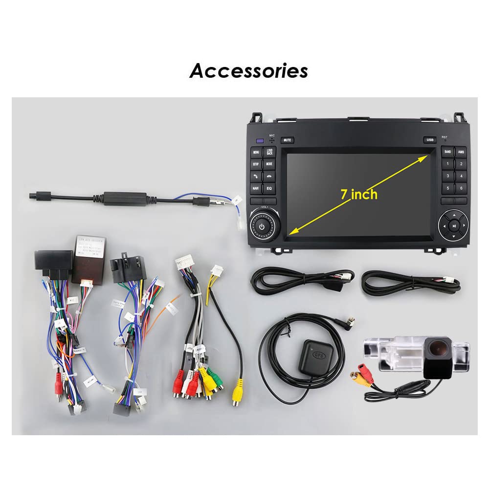 7'' Multimedia AHD GPS Navigation Canbus RDS Radio Audio Player Stereo CarPlay IOS Android+Rückfahrkamera Kompatibel mit Mercedes-Benz W169/W245/W639 W447/Vito/Viano/W906 Sprinter/V W Crafter Onwards
