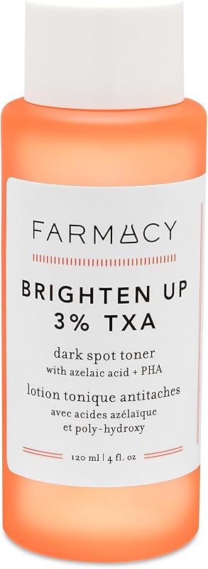 Farmacy 3% TXA Brightening Toner for Face - Dark Spot Corrector with Azelaic Acid, Tranexamic Acid + 5% PHA - Helps Even Texture + Tone, Fade Dark Spots + Exfoliate - Glow-Enhancing Skin Care (120ml)