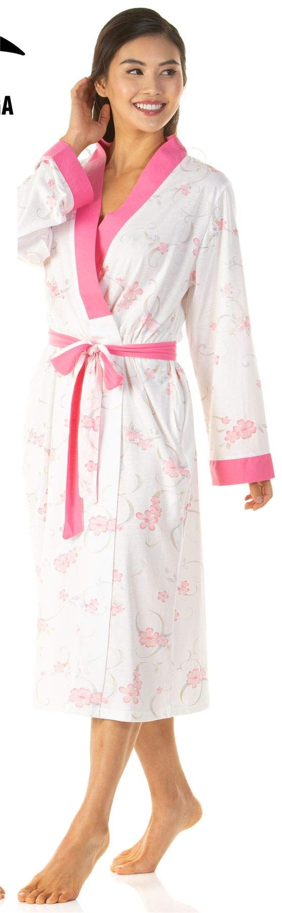 undercover lingerie Womens Lady Olga Poly/Cotton Dressing Gown Wrap 6704 Pink 22-24