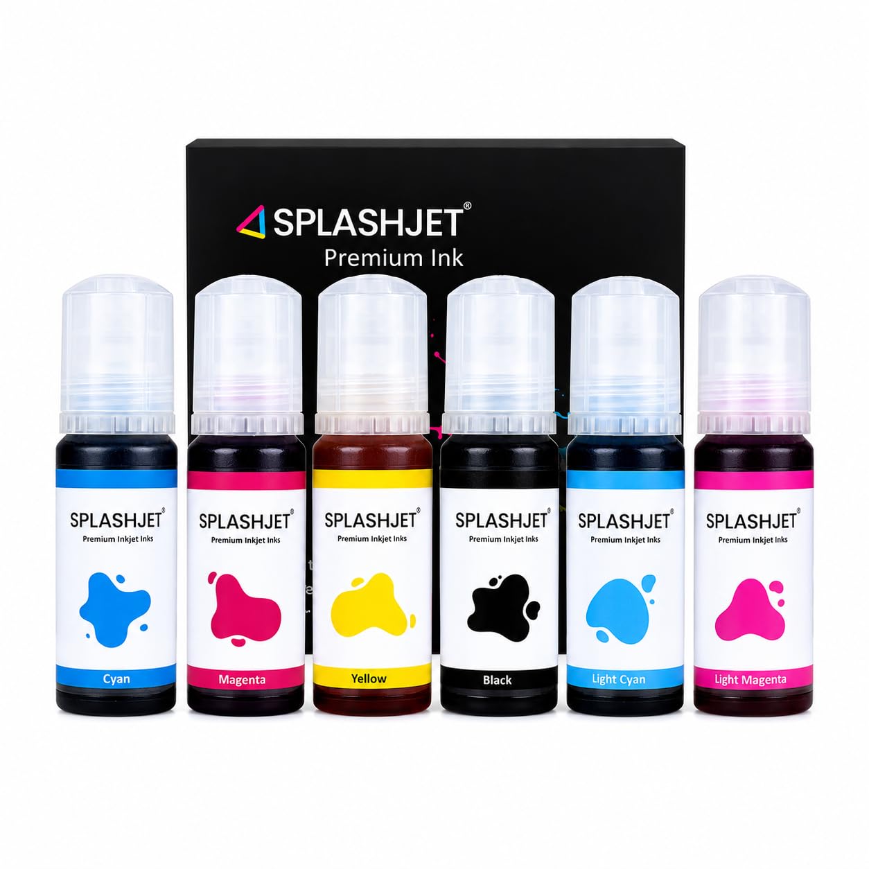 Splashjet 057 Refill Ink for Ep L8050, L18050 Printer - Compatible Ink Bottle for Epson 057 Ink Code for Epson Inktank Printer - (70gm x C/M/Y/Bk/LC/LM) Ink Bottle - 503492-image-20