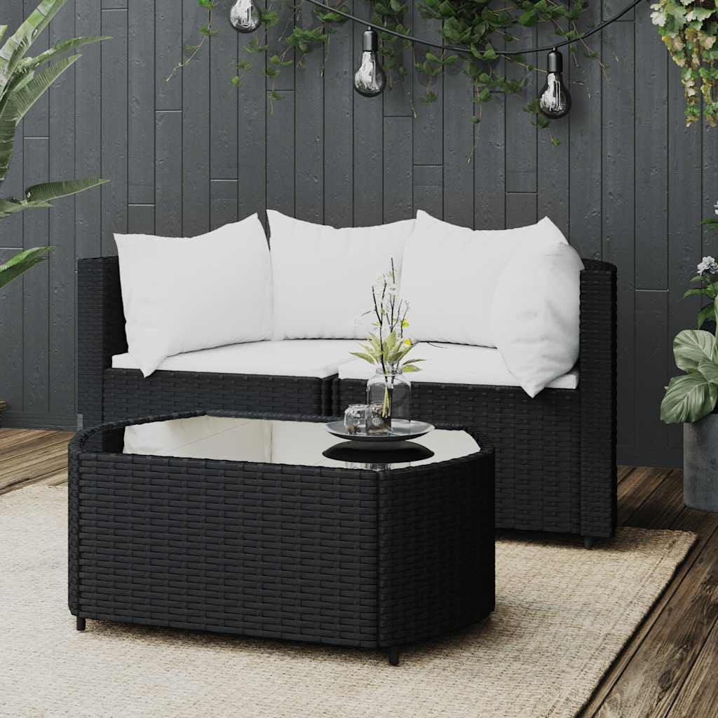 Salon de jardin rotin synthétique noir compact pour optimiser un petit balcon
