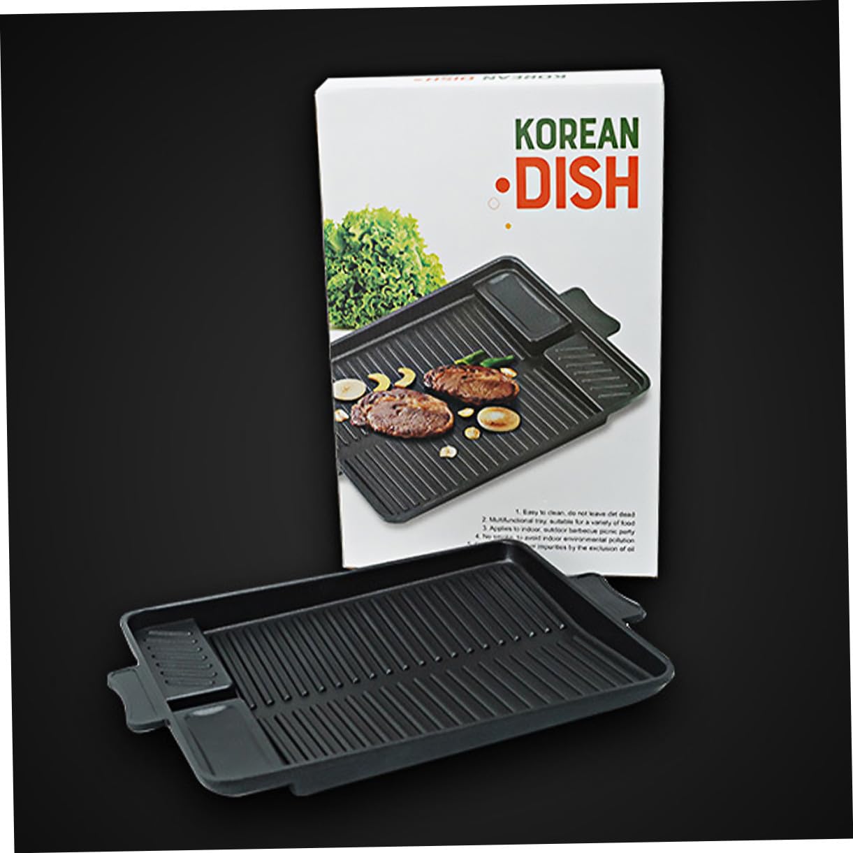 Bandeja Rectangular para Barbacoa al Aire Plancha Antiadherente para Asar Bandeja de Horno Resistente para Parrilla Portátil