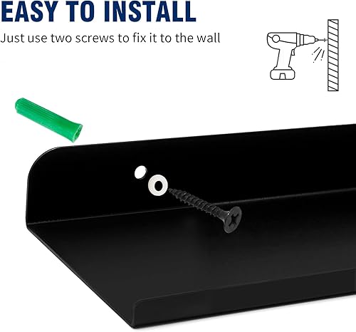 Miniatura 5 de Anxingo Estantes flotantes para montar en la pared, estantes pequeños de metal para montar en la pared, estantes flotantes de pared, estante de