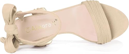 Miniatura 4 de Allegra K Sandalias de tacón grueso con puntera abierta para mujer