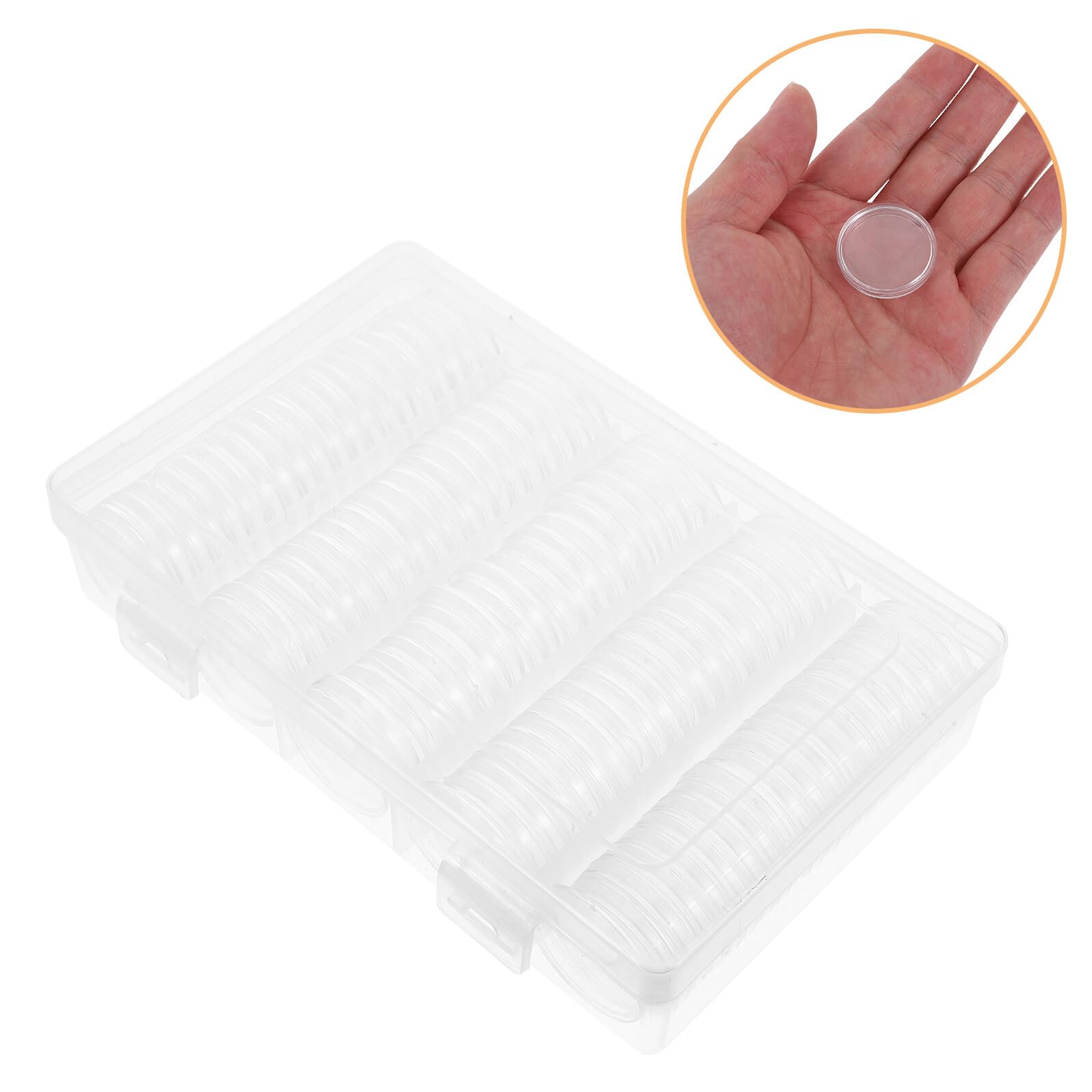 Gatuida Capsule per Monete in Plastica da Scatole Porta Oggetti Trasparenti per Collezionisti con Coperchio Protettivo e Organizer per Monete