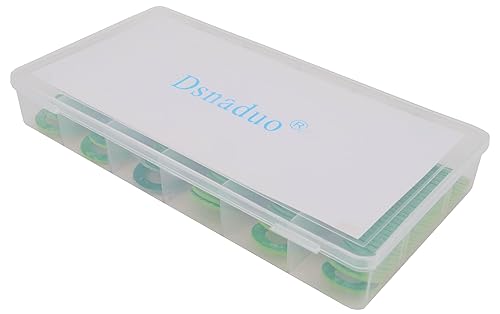 Miniatura 6 de Dsnaduo 140 juntas de tapón de drenaje de aceite de fibra sintética verde de 6 tamaños, kits surtidos de arandelas para M12 M14 M16 M18 M20 (verde)