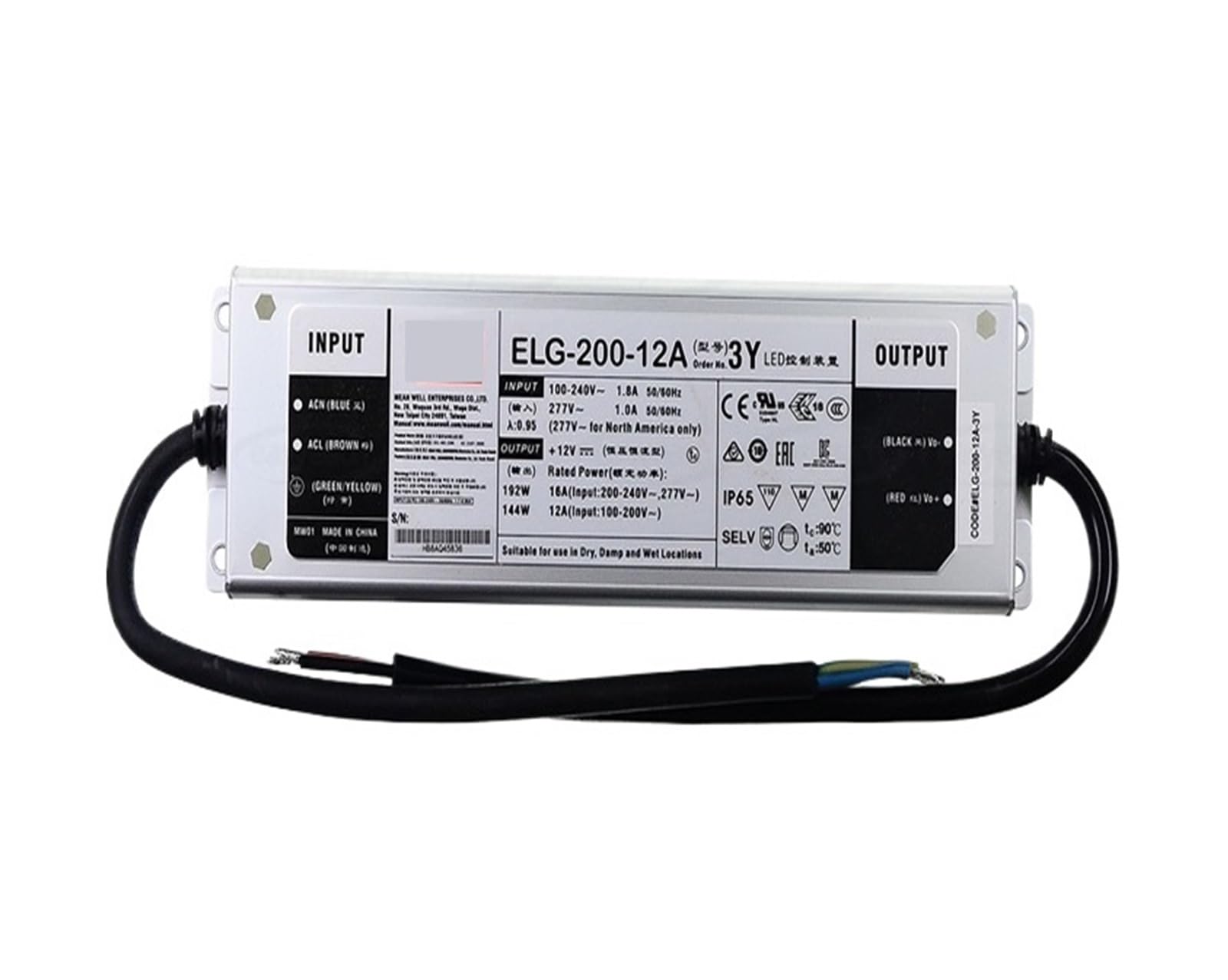 SWEWDSQG Waterproof ELG-200-12/24/36/42/48/54 3Y ELG-200-A/B/DA Switching Power Supply(ELG-200-42-3Y)