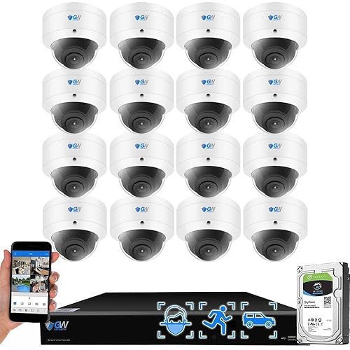GW Security 16 Channel 12MP NVR UltraHD 4K Face/Human/Vehicle Detection
