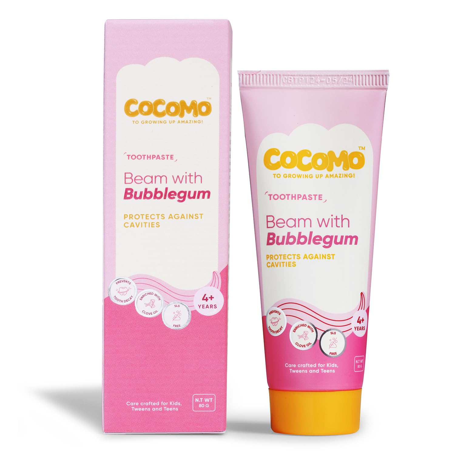 Cocomo Beam with Bubblegum Toothpaste For Kids, Tweens & teens (Age 4+ yrs) Oral Care with Clove Oil & Xylitol, Prevents Cavities, Strengthens Gums & Protects Enamel, SLS & Triclosan free (80 g) (B0D731Y2LZ) Amazon Price History, Amazon Price Tracker