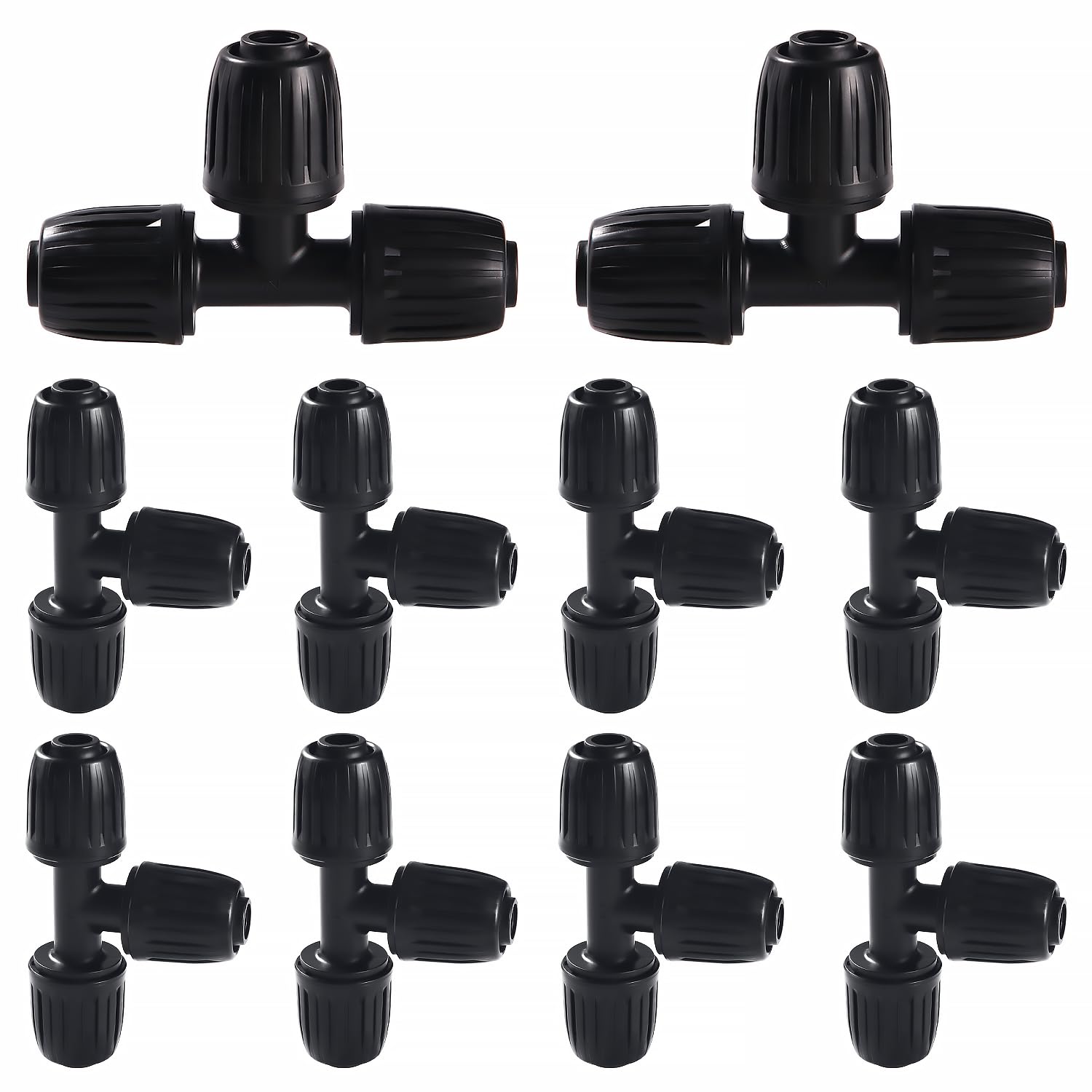 VooGenzek 10 Piezas Accesorios de Riego Tapones de Extremo para Tubos 16mm, Adaptador de Riego por Goteo, Conectores de Púas de Manguera para Sistemas de Riego, para Césped, Jardín (Negro) — view 12