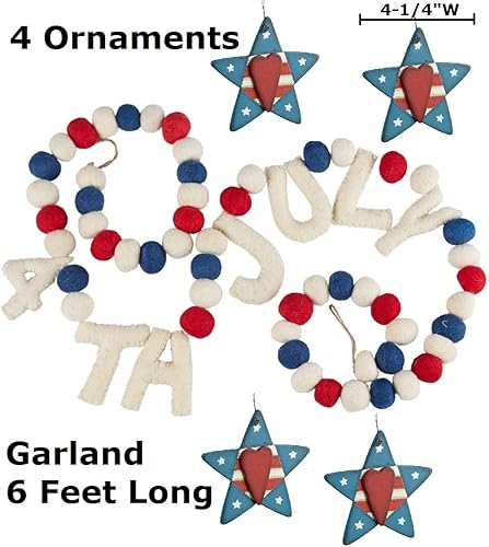 Miniatura 2 de Americana - Guirnalda de estrellas rústicas de Factory Direct Craft para decoración del 4 de julio y exhibiciones patrióticas