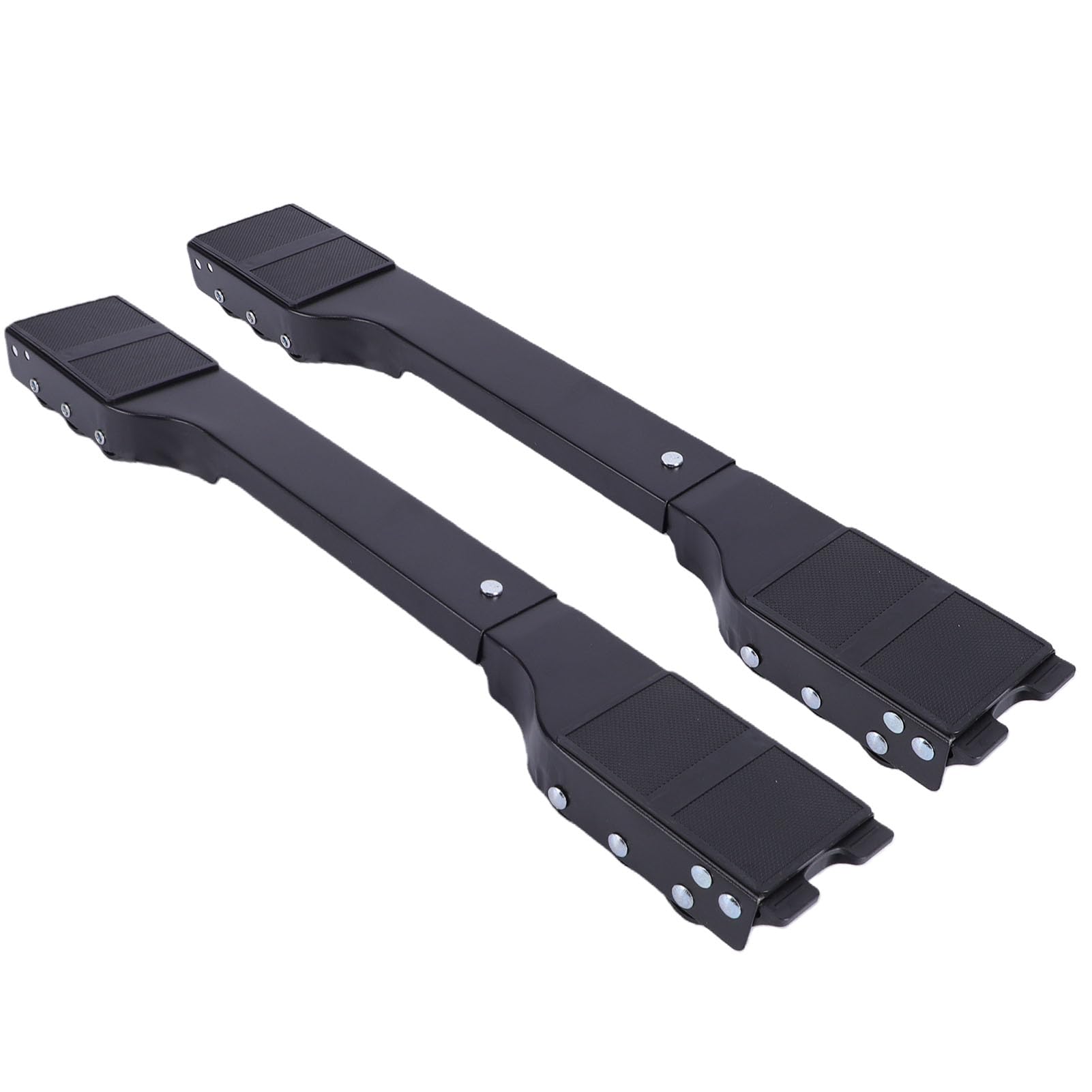FTVOGUE Deslizador de Rodillo Ajustable para Lavadora Móvil, Refrigerador, Hierro Resistente, 2 Unidades (Ruedas Negras)