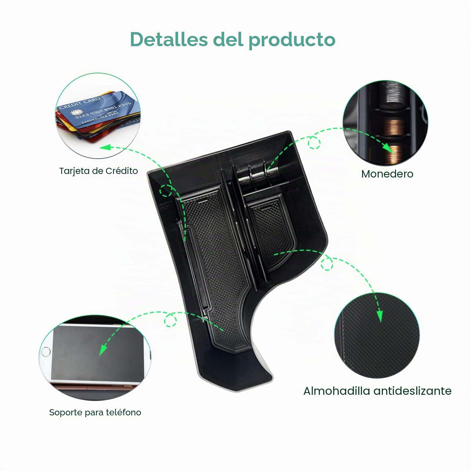 GAFAT Compatible con Kia Niro SG2 EV HEV Hybrid PHEV e-Niro 2022-2025 2026 Caja de Almacenamiento Consola Central, Organizador de Bandeja y Guantera Inferior de Central, Niro 2025 Accesorios