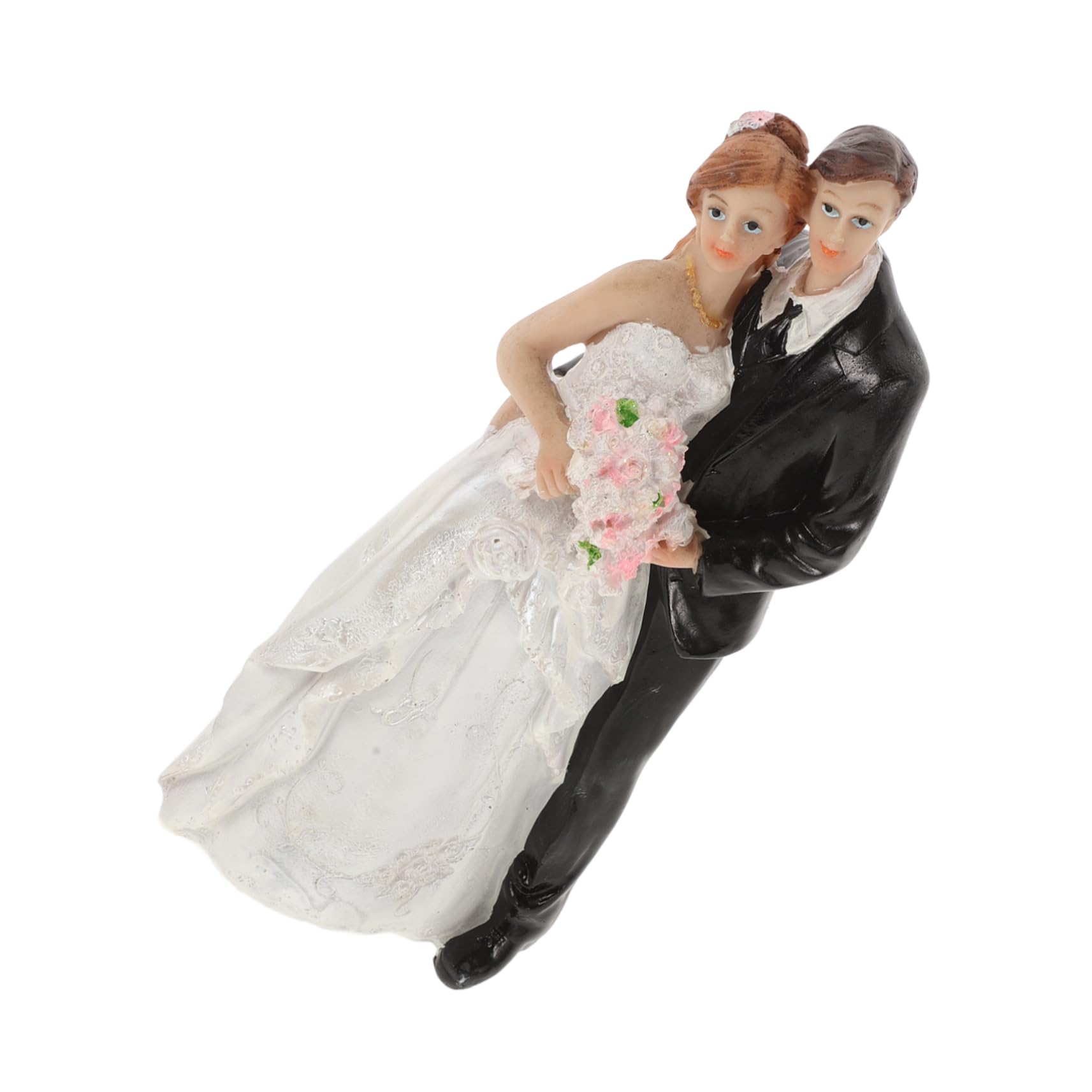 Brautpaar Kuchenfigur aus Kunstharz für Hochzeitstorten | Europa Romantischer Stil, Detailreiche Ausführung, auch Tischdekoration und Geschenk zu Valentinstag