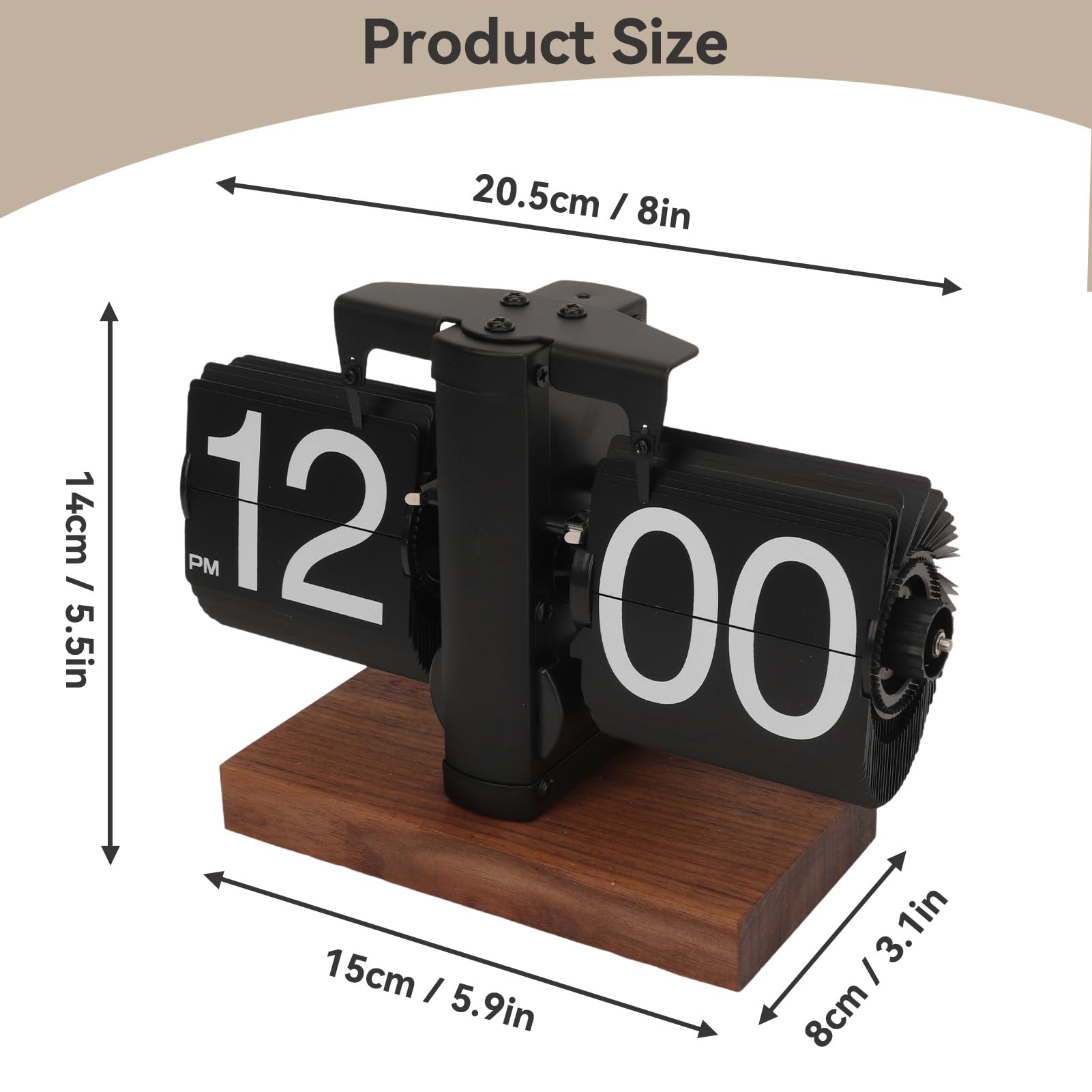 Cyrank Reloj De Escritorio con Tapa Digital Retro Vintage Negro