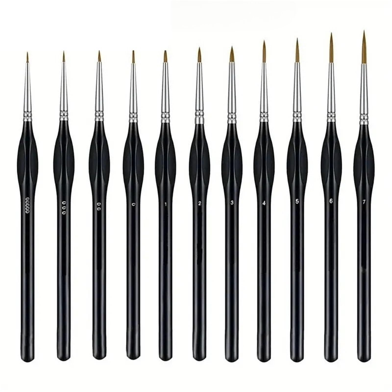 paint brushes 11pcs Fine Detail Micro Brushes Kit With Gourd Handle- For Acrylic Paint Art for home(Black -11pcs)