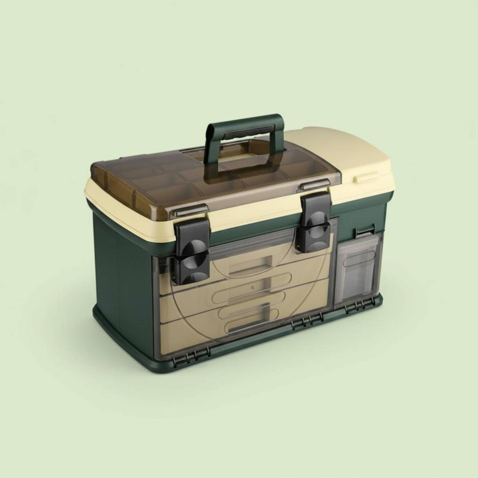 Caja de Almacenamiento de Pesca Caja Maletín Organizador Estuche con a Varios Niveles y Asa Ergonómica Paneles de Alta Resistencia Adecuada para Pesca en Kayak Embarcación Escapadas