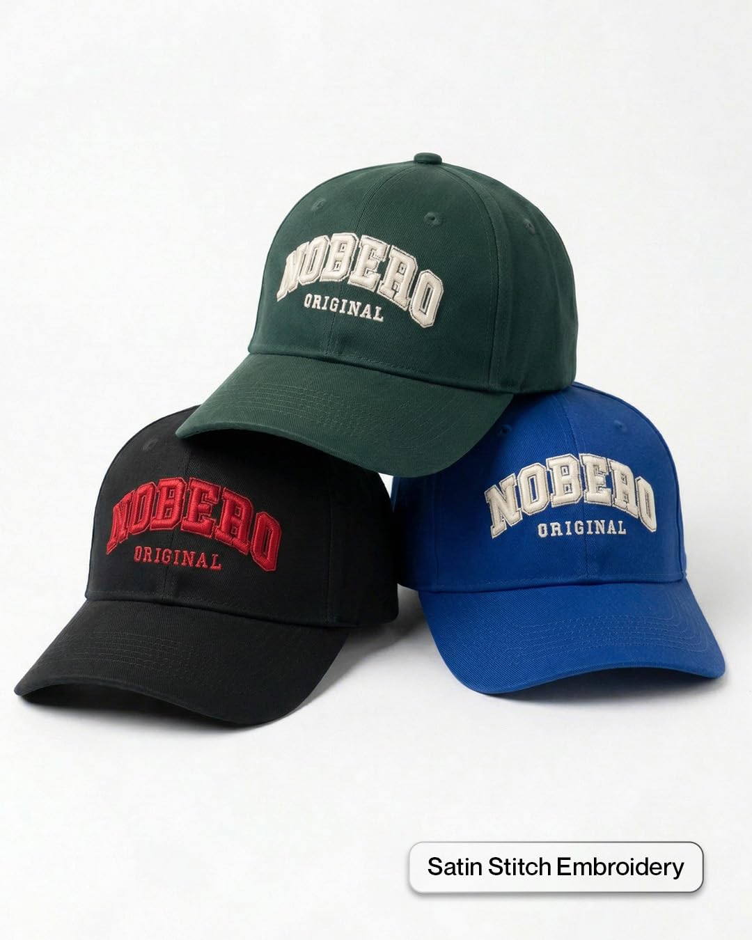 Nobero Herrenmützen, Baseballmütze aus hochwertiger Baumwolle, Sportmütze für Herren mit verstellbarem Riemen, stilvolle lässige Mütze für den Alltag, atmungsaktive Mütze